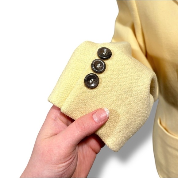 ESCADA Cashmere Wool Retro Blazer Jacket in Canary Yellow Size Small - Picture 9 of 11